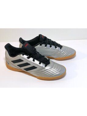 Adidas Predator 19.4 SALA Mens Sz US 4 Silver Black Indoor Soccer Shoes Sneakers